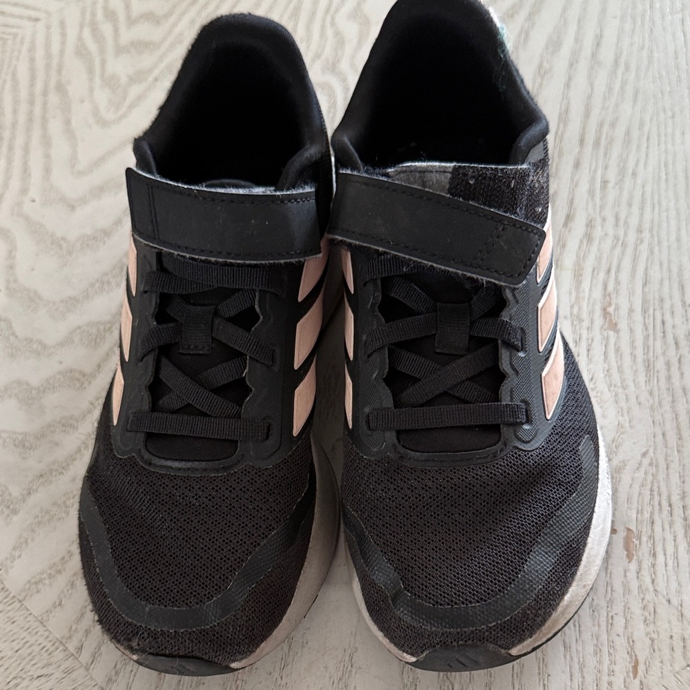 Adidas Kids Black and Pink Athletic Shoes  girl 2